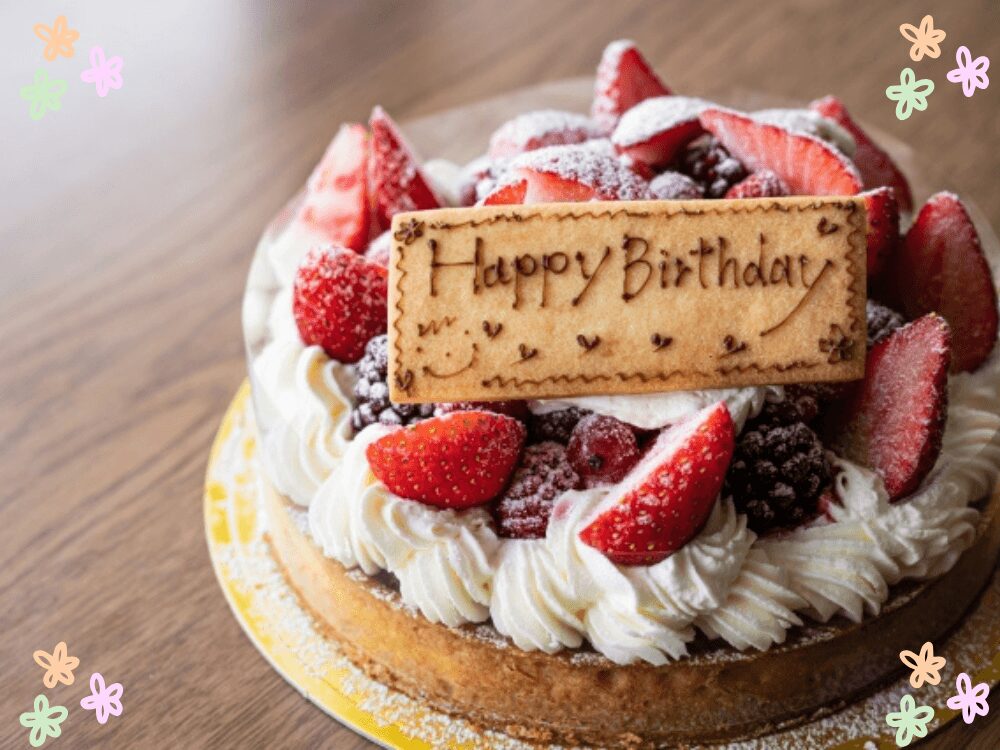 レストランの誕生日ケーキ。子どものバースデー特典サービスのイメージ